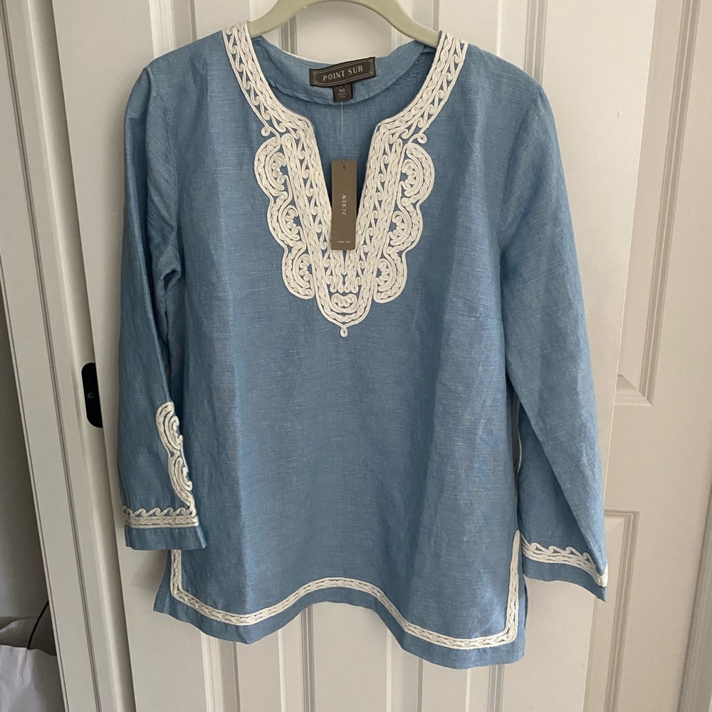J Crew Linen blend Top . NWT